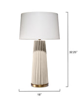 Jamie Young Pleated Ceramic Table Lamp with Linen Shade, Cream
