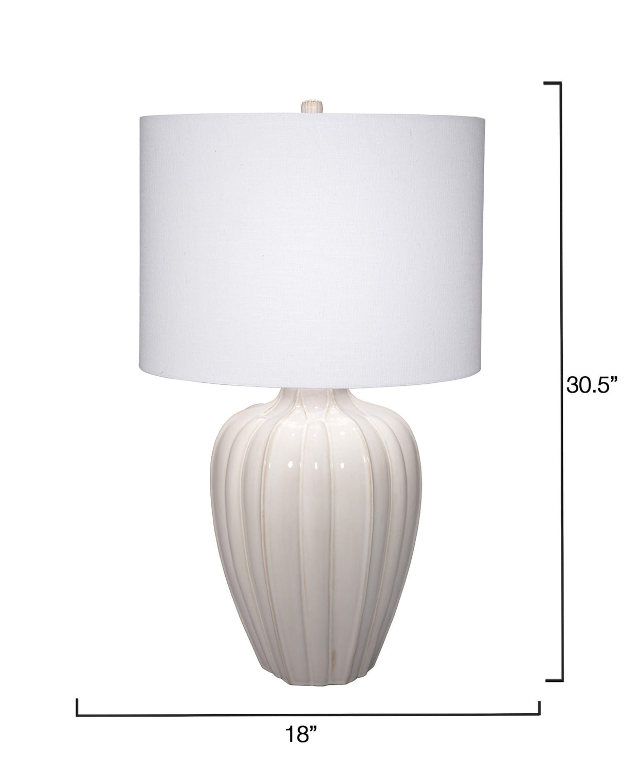 Jamie Young Seraphina Ceramic Table Lamp with Linen Shade