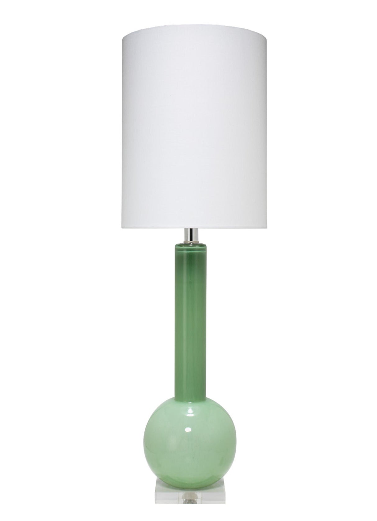 Jamie Young Studio Table Glass Lamp with Linen Shade, Green