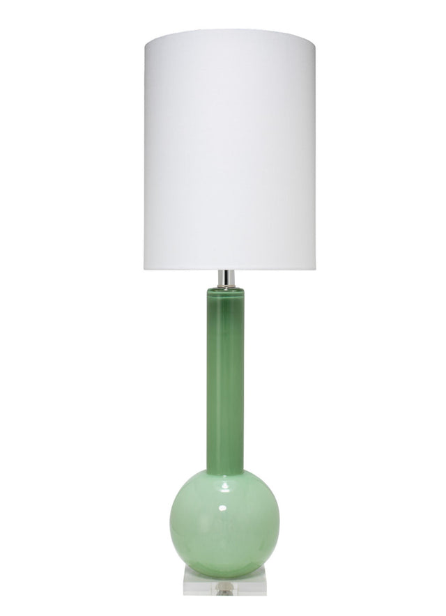 Jamie Young Studio Table Glass Lamp with Linen Shade, Green
