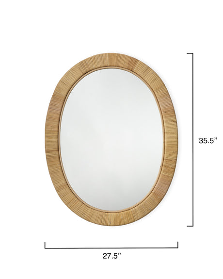 Jamie Young Aloha Rattan Oval Mirror