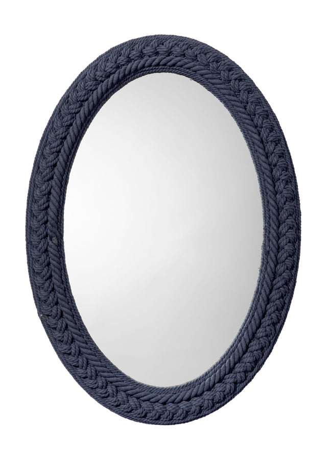Jamie Young Club Cotton Rope Braided Oval Wall Mirror