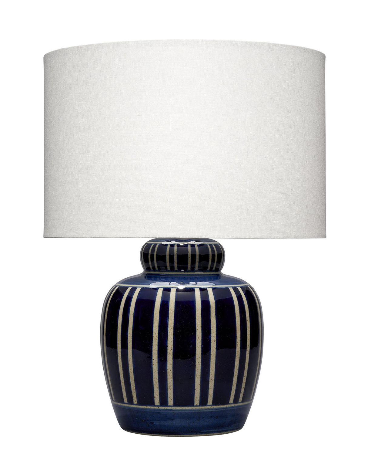 Jamie Young Arthur Ceramic Table Lamp with Linen Shade, Navy Blue