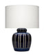 Jamie Young Arthur Ceramic Table Lamp with Linen Shade, Navy Blue