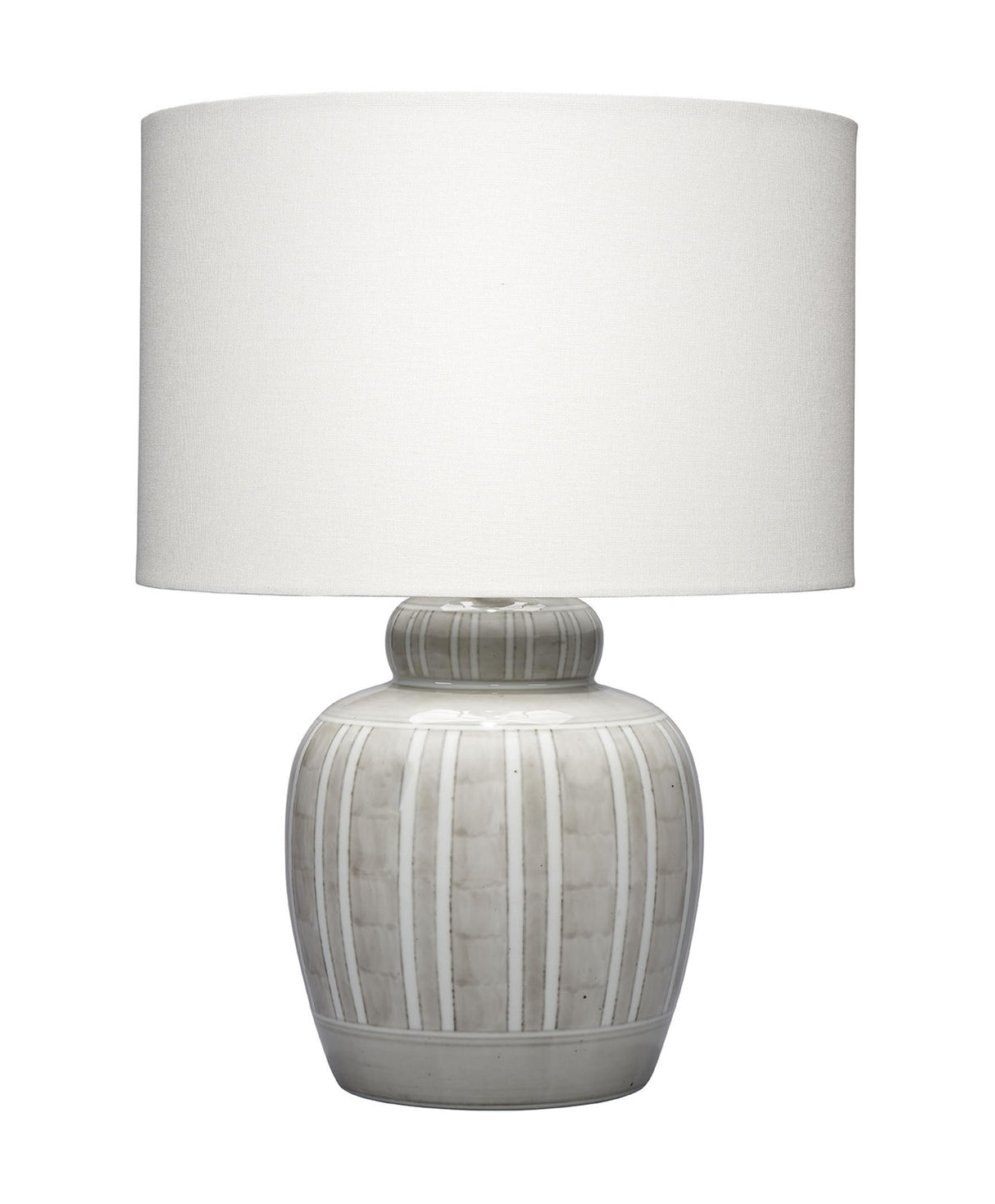 Jamie Young Arthur Ceramic Table Lamp with Linen Shade, Grey