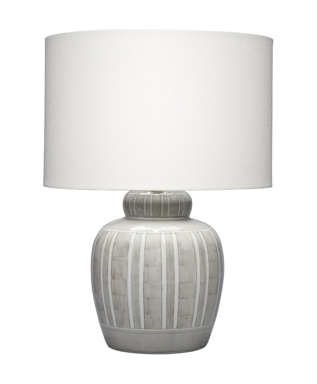 Jamie Young Arthur Ceramic Table Lamp with Linen Shade, Grey