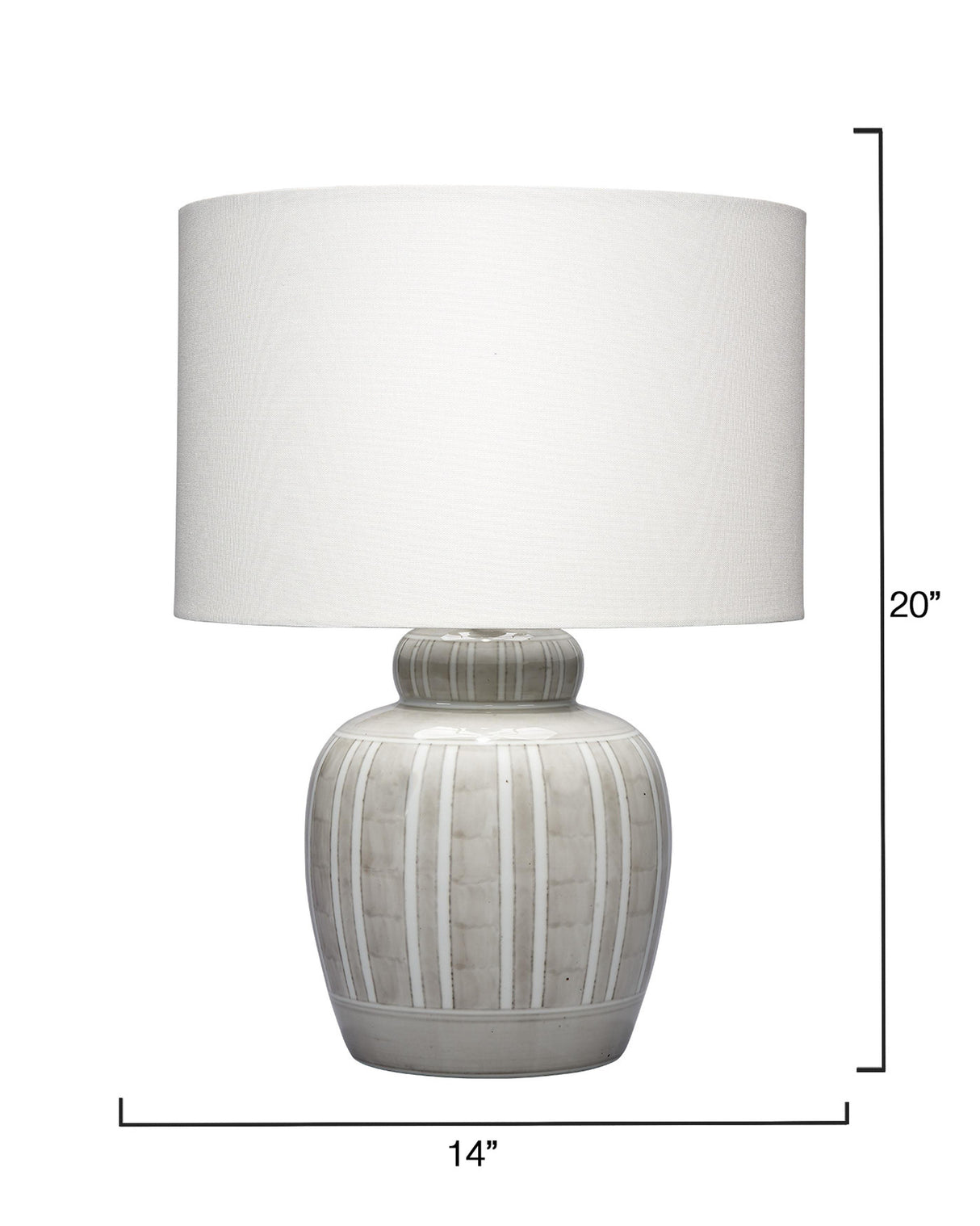 Jamie Young Arthur Ceramic Table Lamp with Linen Shade, Grey