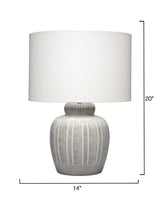 Jamie Young Arthur Ceramic Table Lamp with Linen Shade, Grey