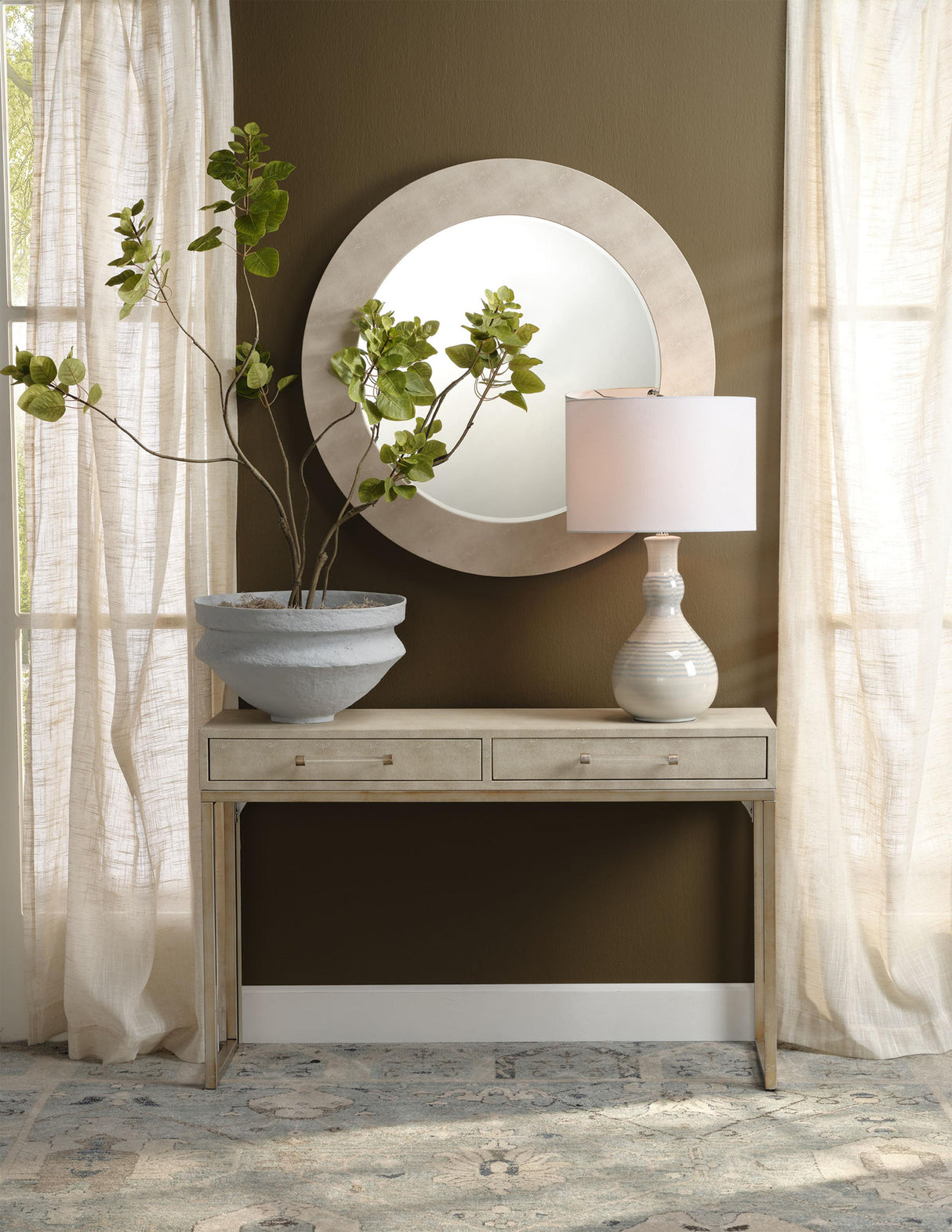 Jamie Young Droplet Ceramic Table Lamp with Linen Shade, Blue