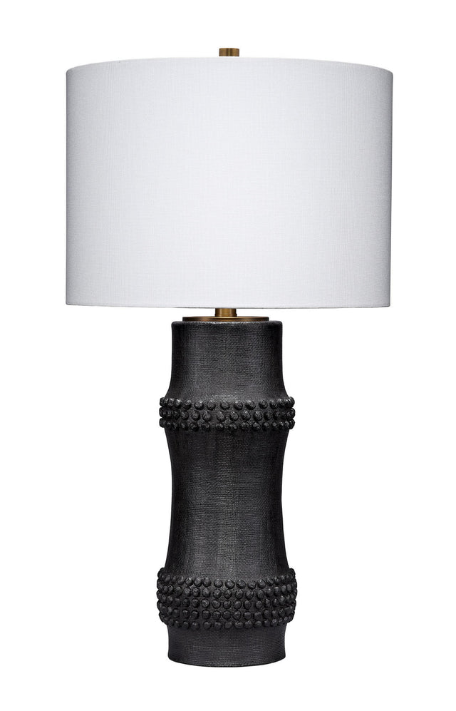 Jamie Young Rail Polyresin Table Lamp with Linen Shade, Black