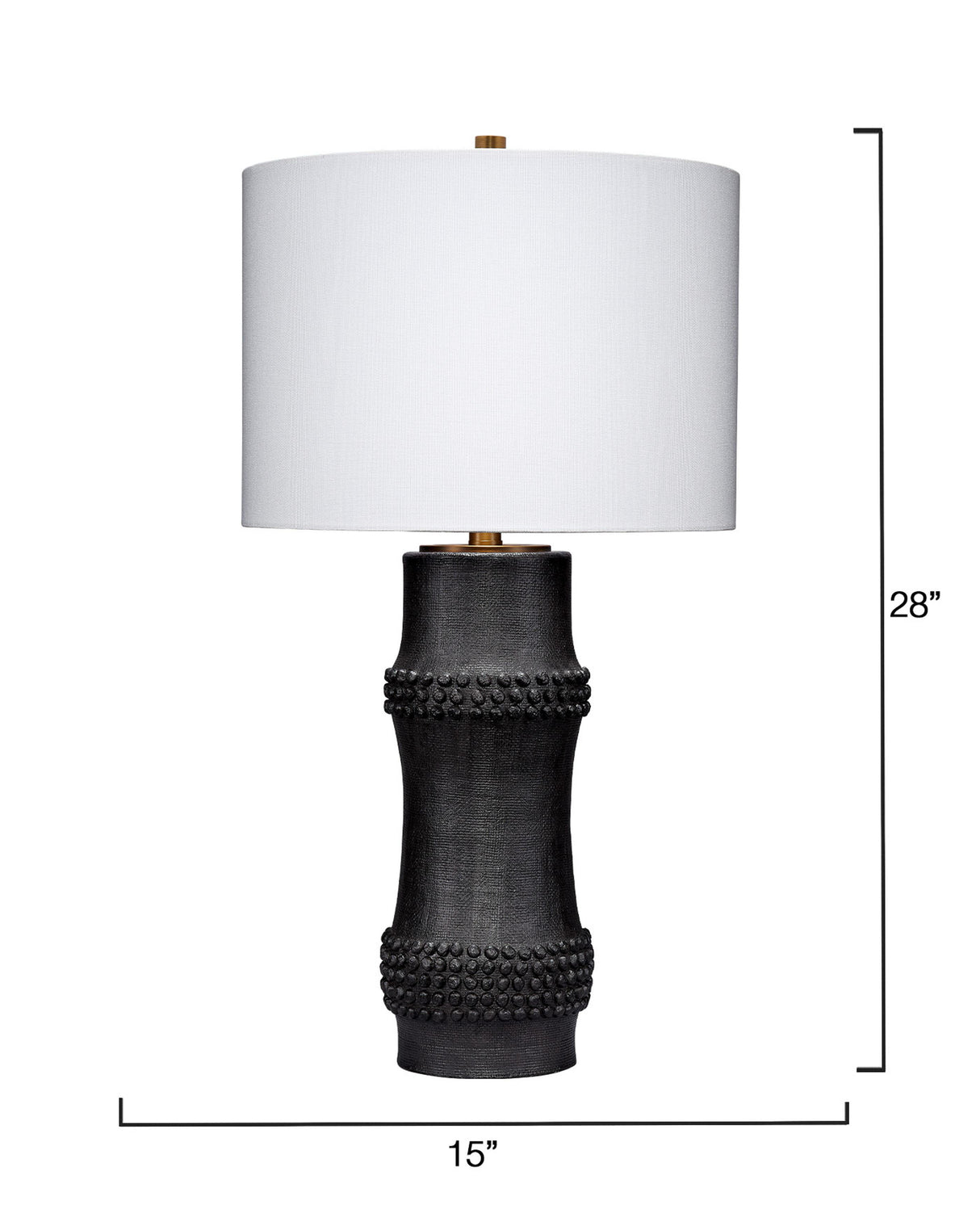 Jamie Young Rail Polyresin Table Lamp with Linen Shade, Black