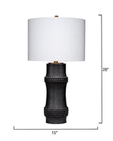 Jamie Young Rail Polyresin Table Lamp with Linen Shade, Black