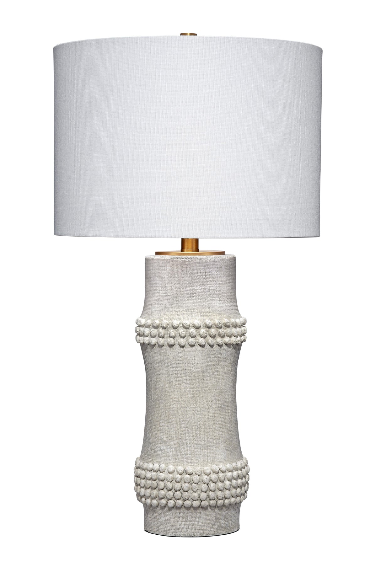 Jamie Young Rail Polyresin Table Lamp with Linen Shade, White