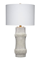 Jamie Young Rail Polyresin Table Lamp with Linen Shade, White