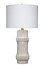 Jamie Young Rail Polyresin Table Lamp with Linen Shade, White