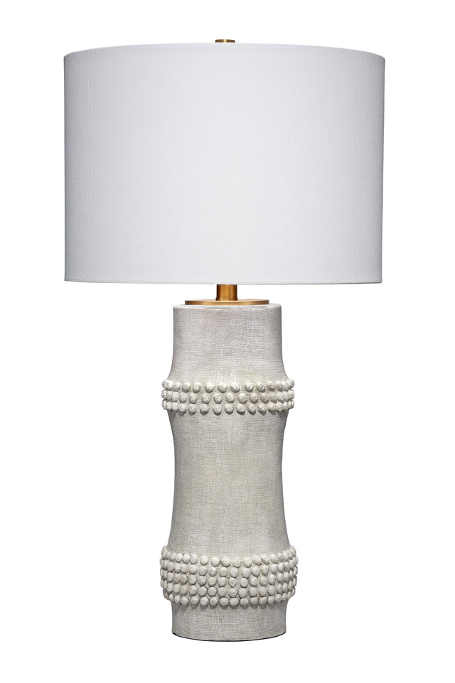 Jamie Young Rail Polyresin Table Lamp with Linen Shade, White