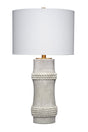 Jamie Young Rail Polyresin Table Lamp with Linen Shade, White