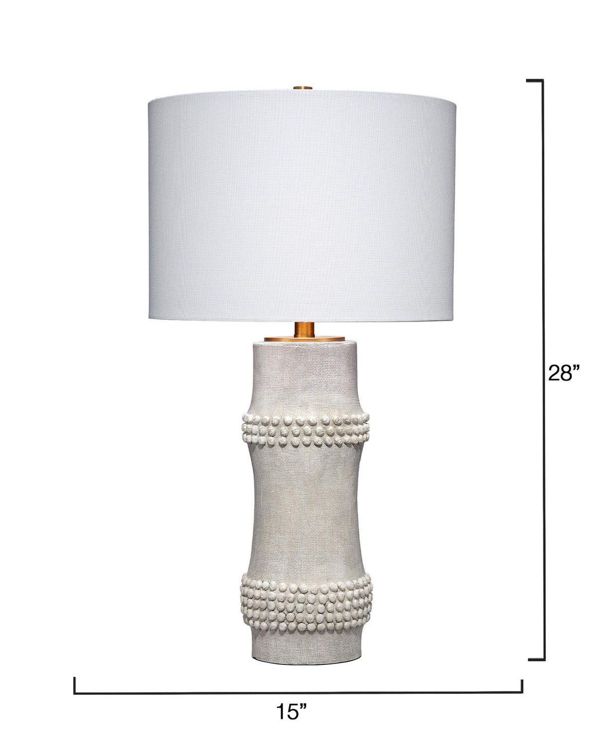 Jamie Young Rail Polyresin Table Lamp with Linen Shade, White