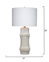 Jamie Young Rail Polyresin Table Lamp with Linen Shade, White