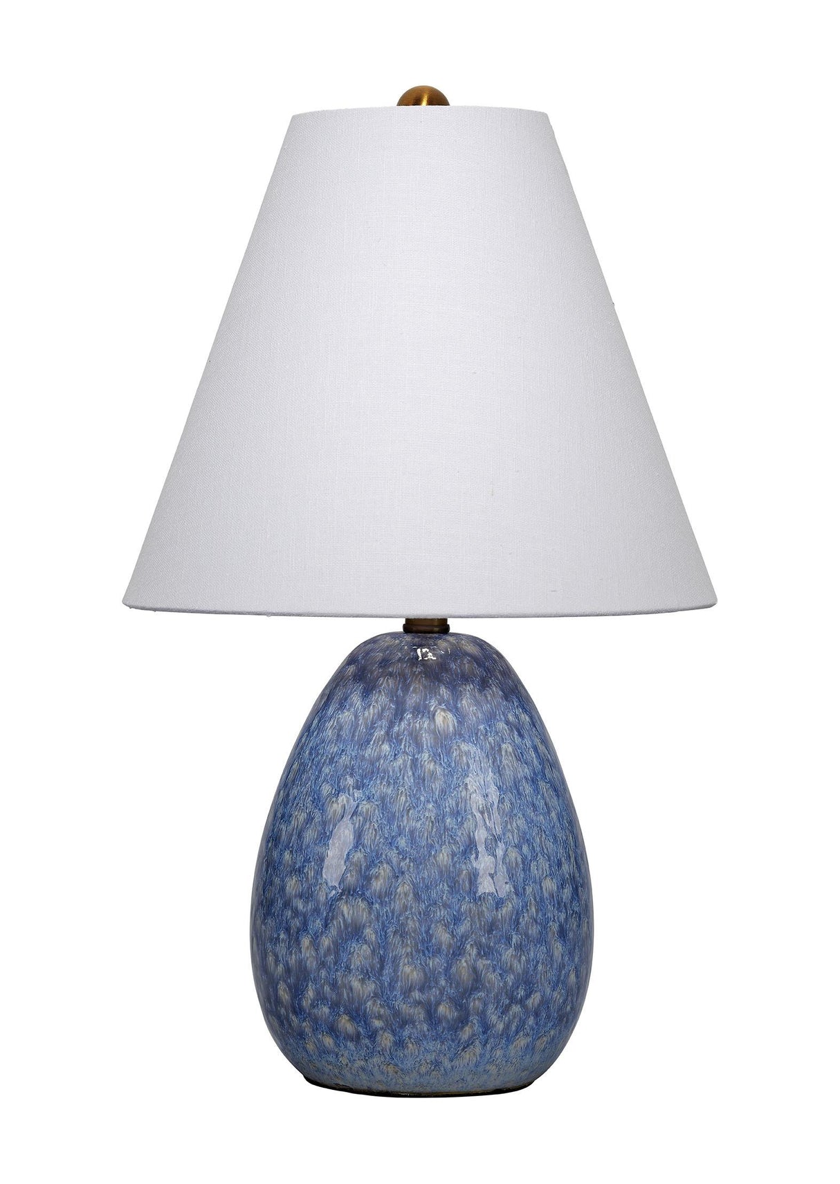 Jamie Young Raindrop Ceramic Table Lamp with Linen Shade, Blue