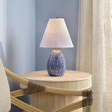 Jamie Young Raindrop Ceramic Table Lamp with Linen Shade, Blue