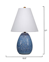 Jamie Young Raindrop Ceramic Table Lamp with Linen Shade, Blue
