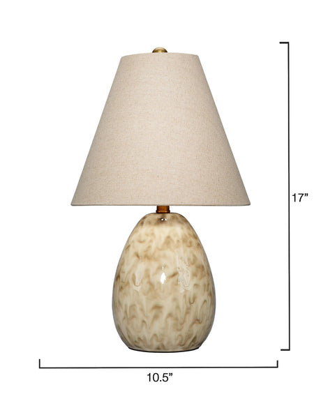 Jamie Young Raindrop Ceramic Table Lamp with Linen Shade, Off White