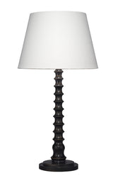 Jamie Young Revolution Wood Table Lamp with Linen Shade, Black