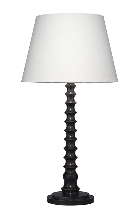 Jamie Young Revolution Wood Table Lamp with Linen Shade, Black