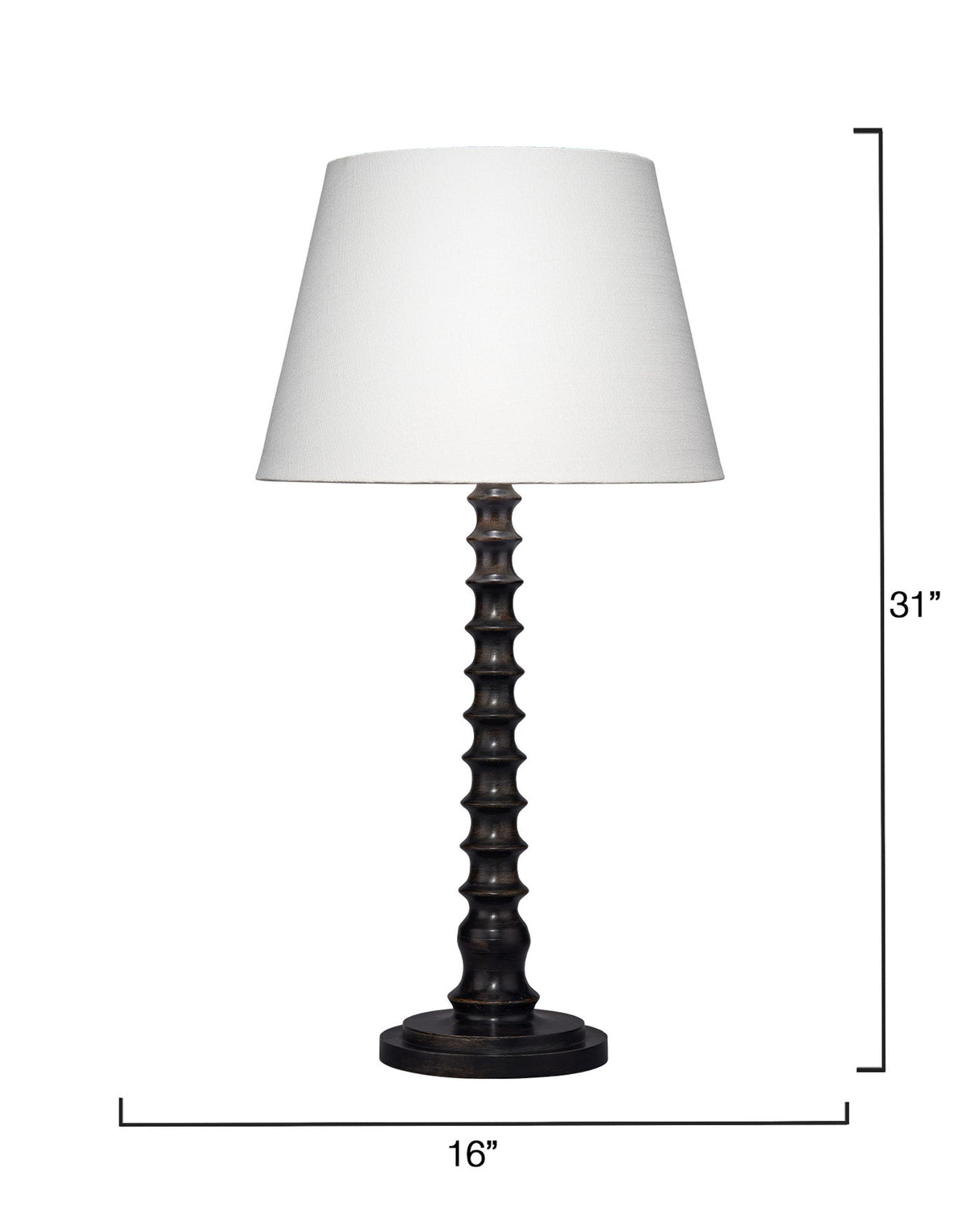 Jamie Young Revolution Wood Table Lamp with Linen Shade, Black