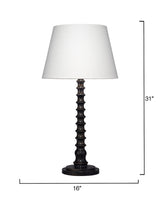 Jamie Young Revolution Wood Table Lamp with Linen Shade, Black