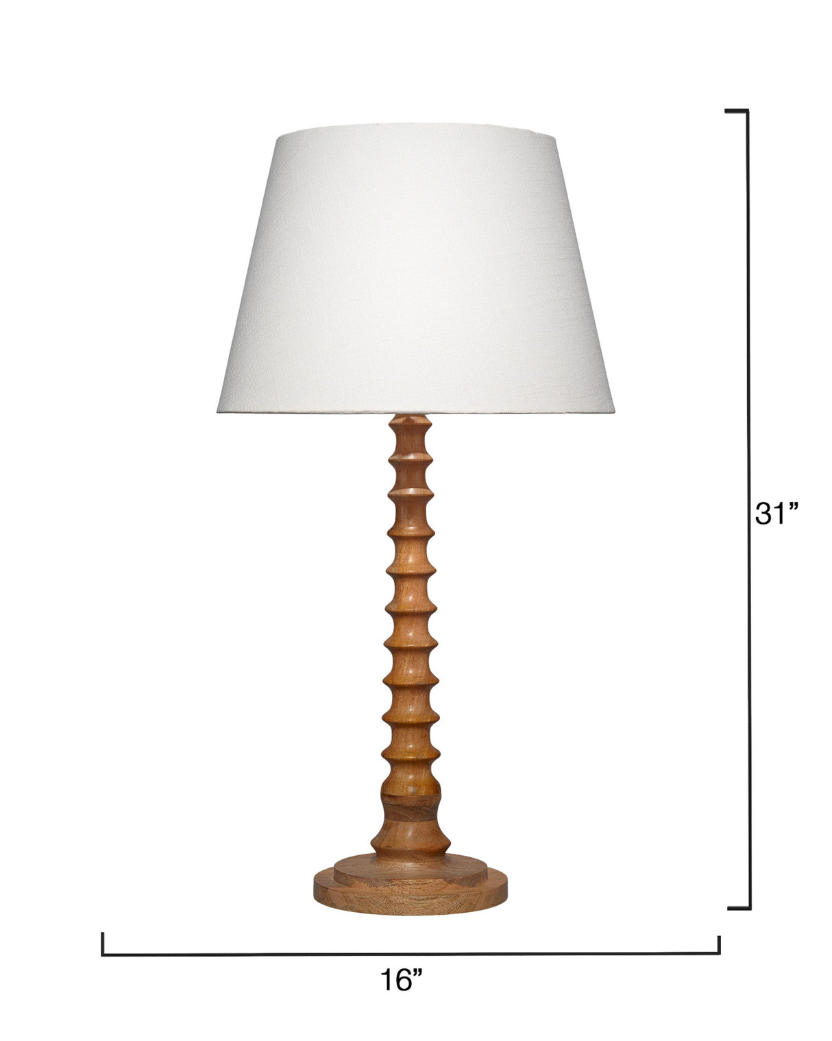 Jamie Young Revolution Wood Table Lamp with Linen Shade, Natural