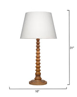 Jamie Young Revolution Wood Table Lamp with Linen Shade, Natural
