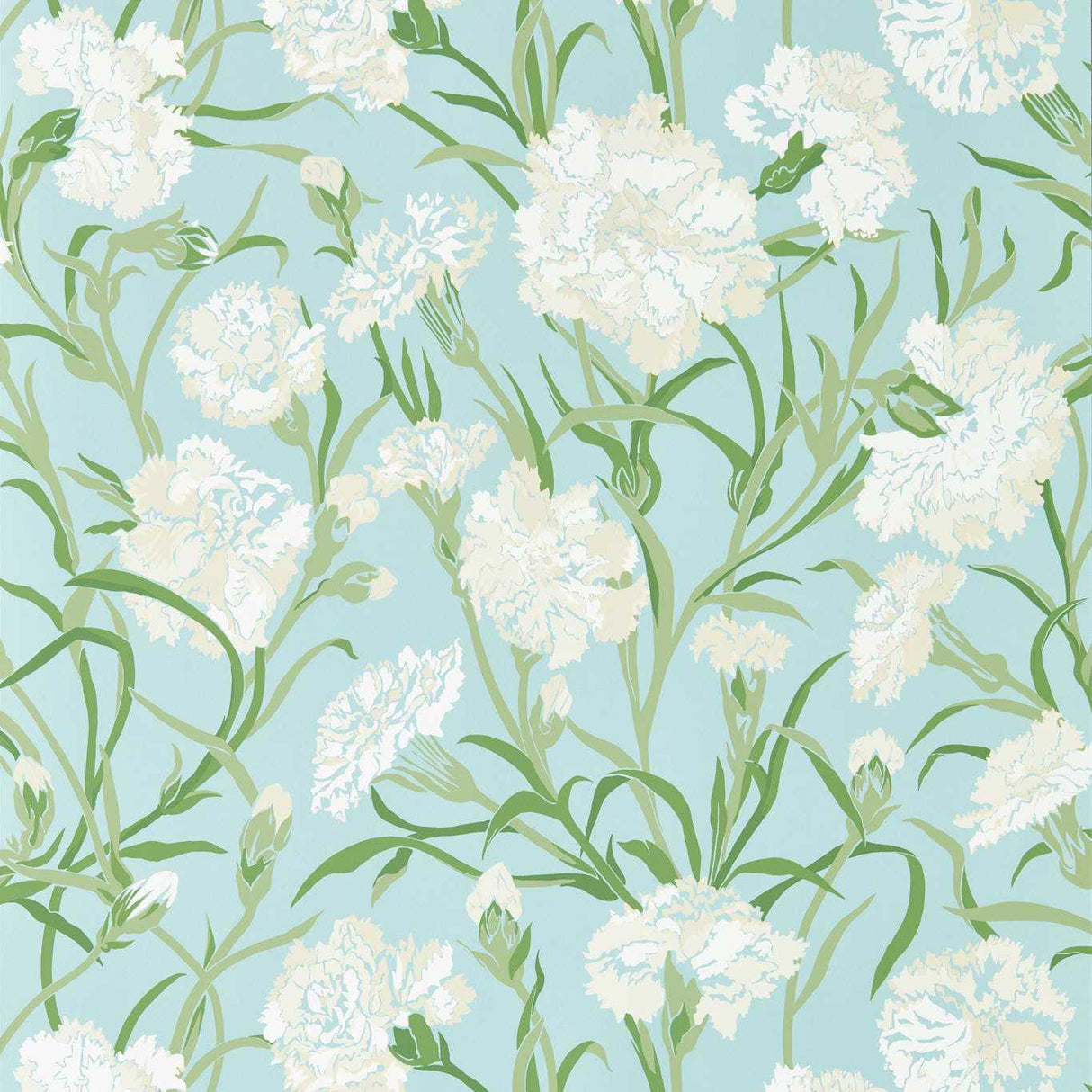 Harlequin Fleur de Joie Chalk/Emerald/Sky Wallpaper
