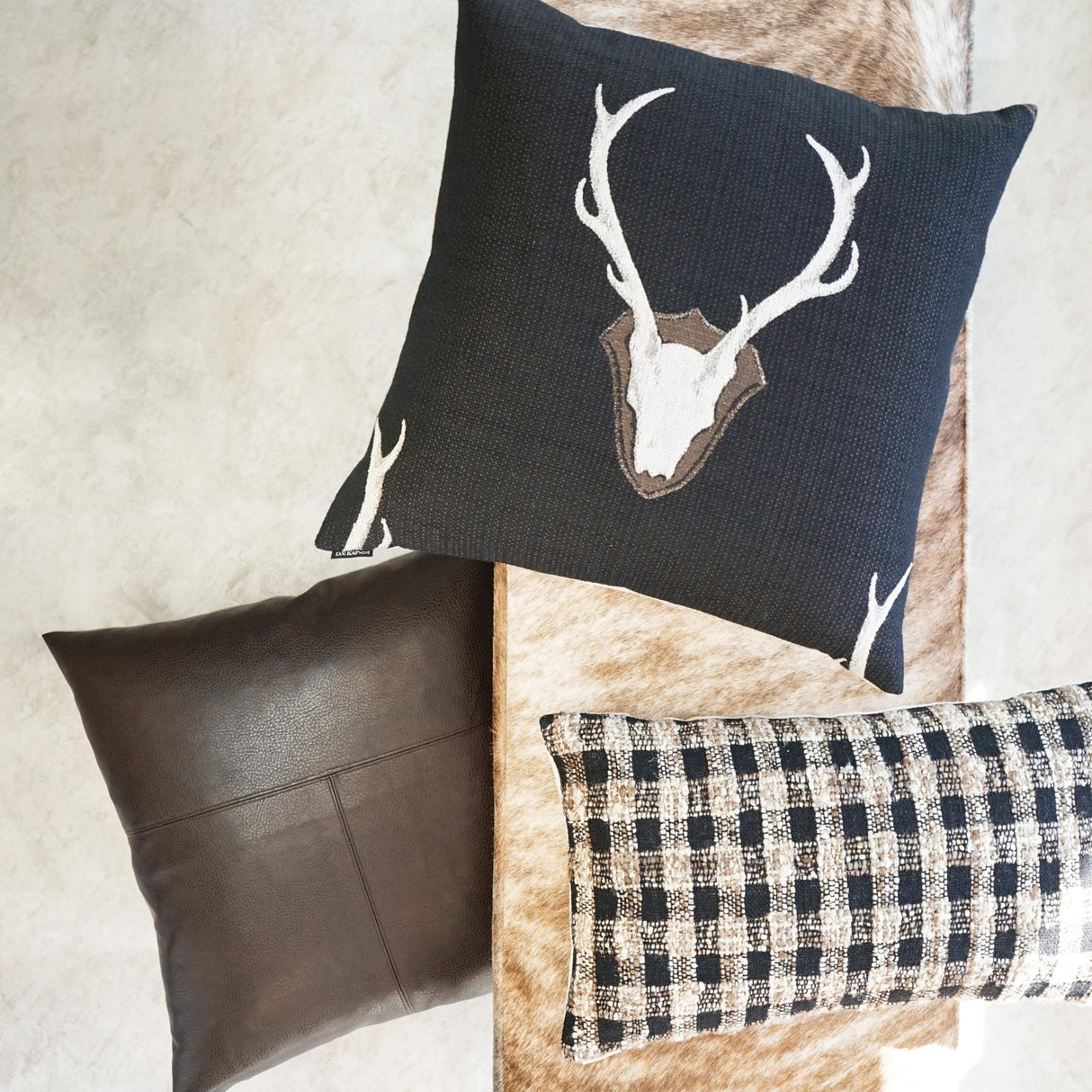 D.V. Kap Home Uncle Buck Black 24" x 24" Pillow Cover