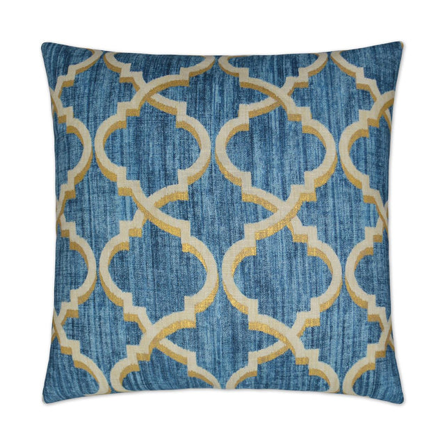 D.V. Kap Home Lustrous Lattice Indigo 24" x 24" Pillow Cover