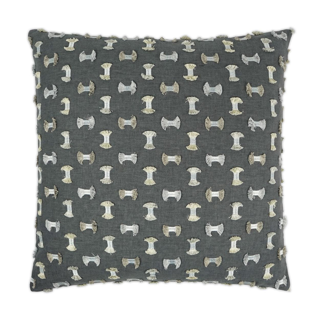 D.V. Kap Home Frayed Gunmetal 24" x 24" Pillow Cover