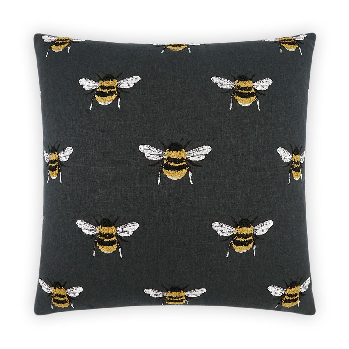 D.V. Kap Home Busy Bee Charcoal 24" x 24" Pillow Cover