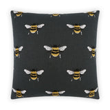 D.V. Kap Home Busy Bee Charcoal 24" x 24" Pillow Cover