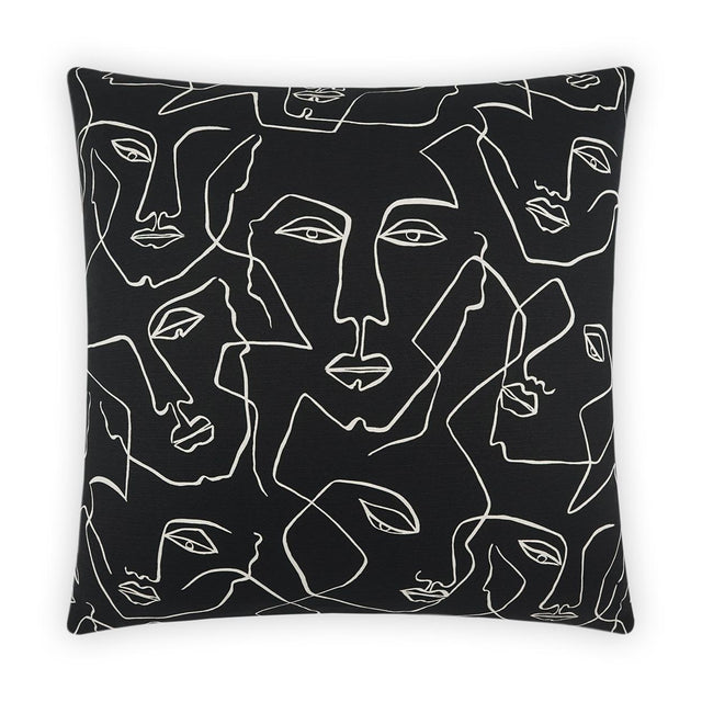 D.V. Kap Home Face Up Black 24" x 24" Pillow Cover