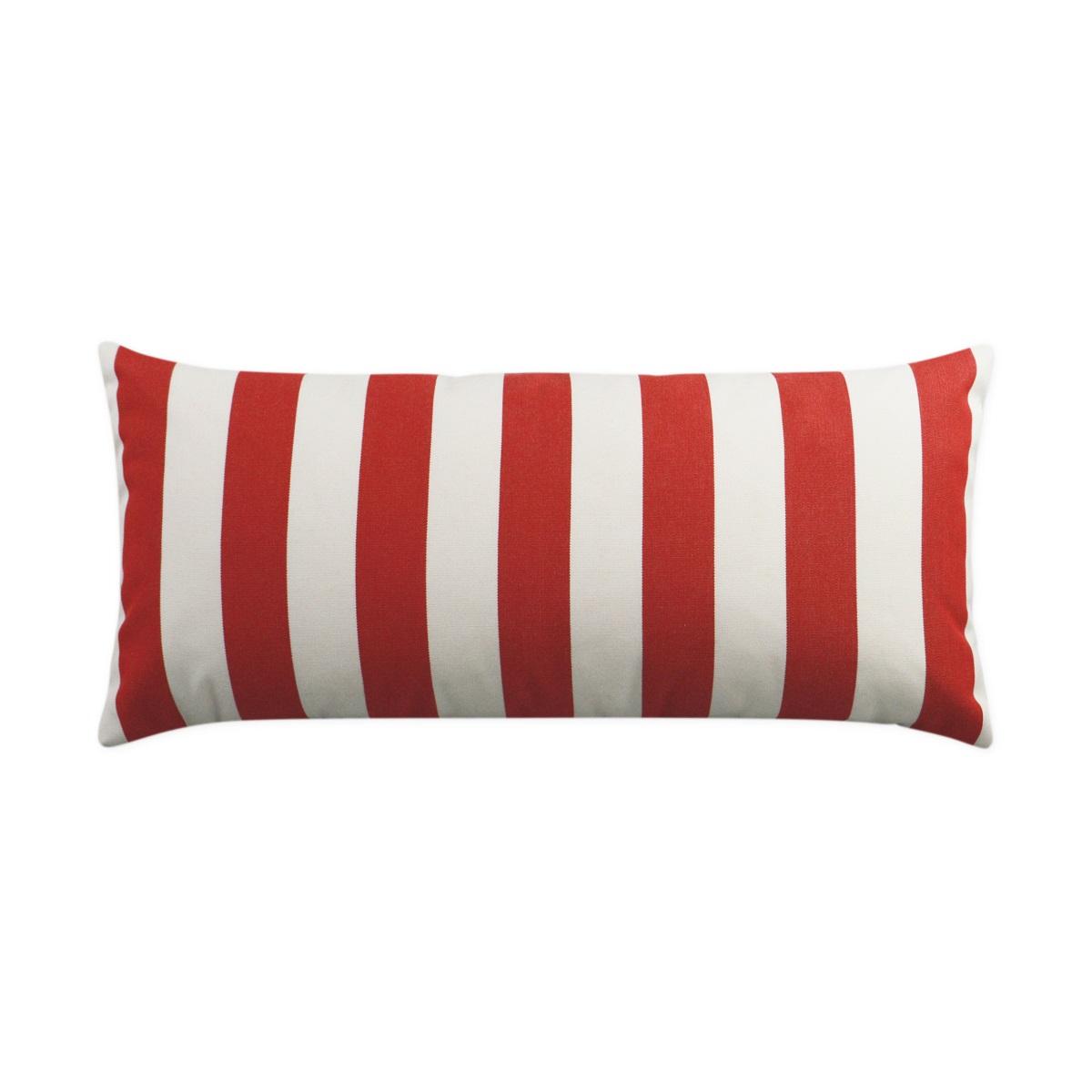 D.V. Kap Home Caf Stripe Lumbar Red 12" x 24" Pillow Cover