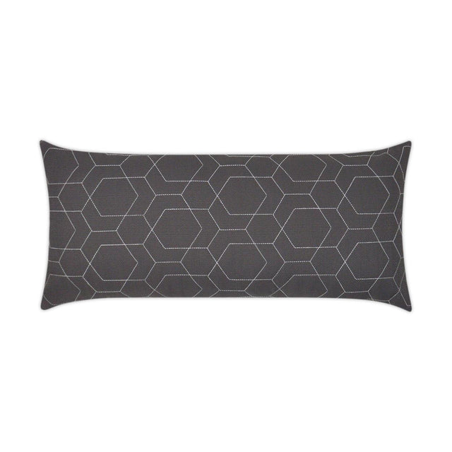 D.V. Kap Home Hex Quilt Lumbar Grey 12" x 24" Pillow Cover