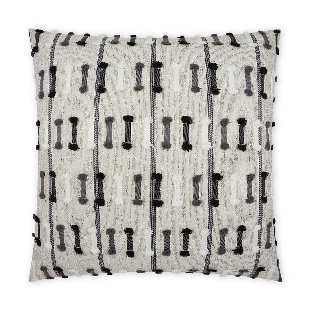D.V. Kap Home Tassel Stripe Grey 22" x 22" Pillow Cover