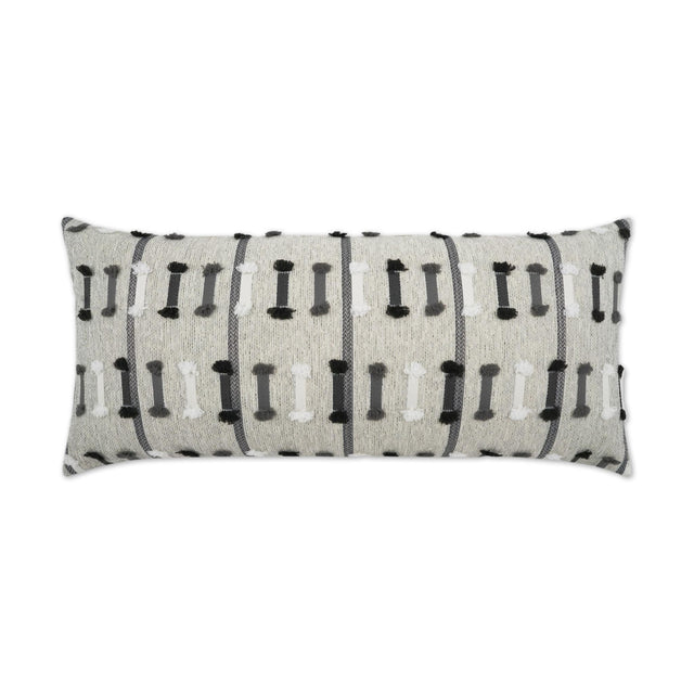 D.V. Kap Home Tassel Stripe Lumbar Grey 12" x 24" Pillow Cover