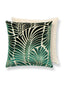 Scalamandre Plumes / Velvet 22 X 22 - Viridian / Beige Decorative Pillow