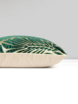 Scalamandre Plumes / Velvet 22 X 22 - Viridian / Beige Decorative Pillow