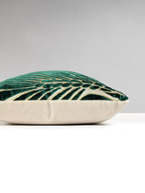 Scalamandre Plumes / Velvet 14 X 22 - Viridian / Beige Decorative Pillow