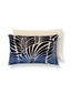 Scalamandre Plumes / Velvet 14 X 22 - Sapphire / Beige Decorative Pillow