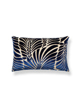 Scalamandre Plumes / Velvet 14 X 22 - Sapphire / Beige Decorative Pillow