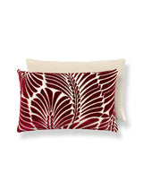 Scalamandre Plumes / Velvet 14 X 22 - Cerise / Beige Decorative Pillow